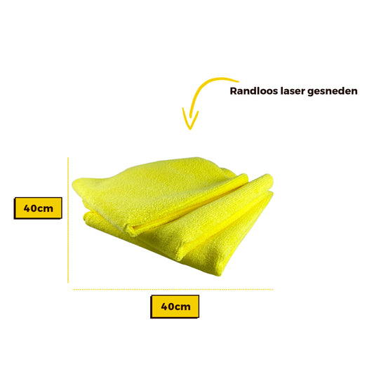 Premium Exterieur Microvezel Doeken | Randloos | Reinigen van lak, wax of coating | 3 stuks