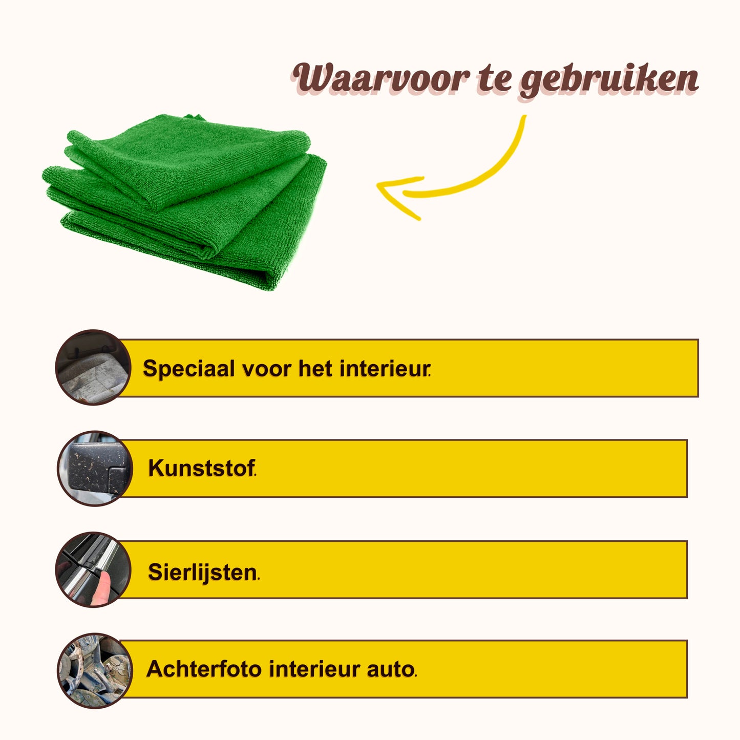 Premium Interieur Microvezel Doeken | Randloos | Voor Interieur en leer | 3 Stuks