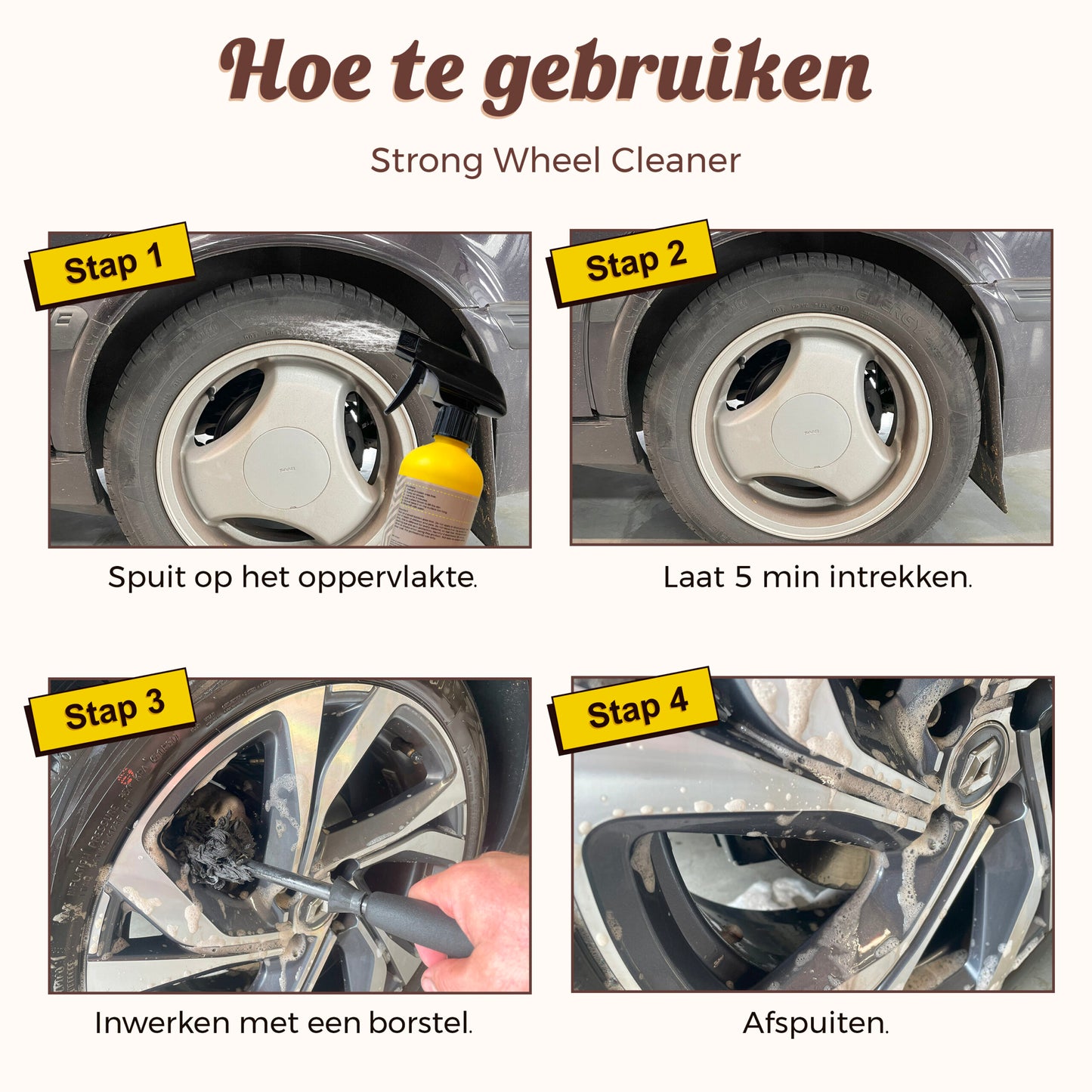 Strong Wheel Cleaner | Zuurvrije formule| Verwijderd remstof