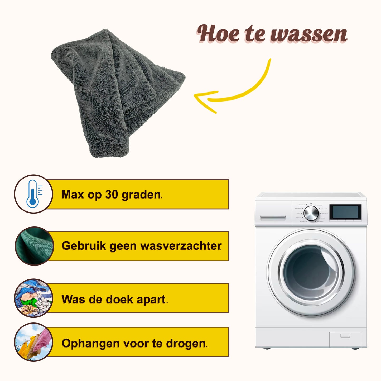 Ultra-absorberende microvezel drooghanddoek | Snelle, streepvrije droge auto