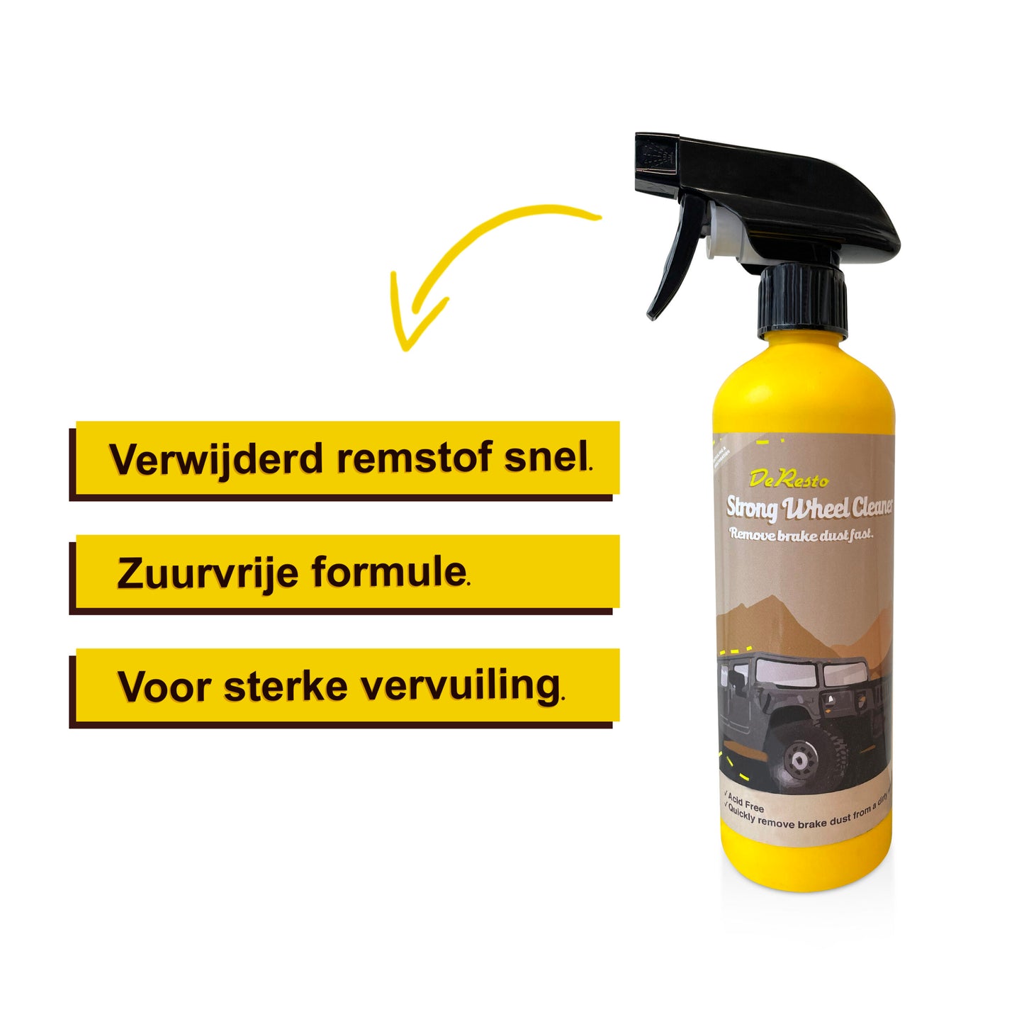 Strong Wheel Cleaner | Zuurvrije formule| Verwijderd remstof